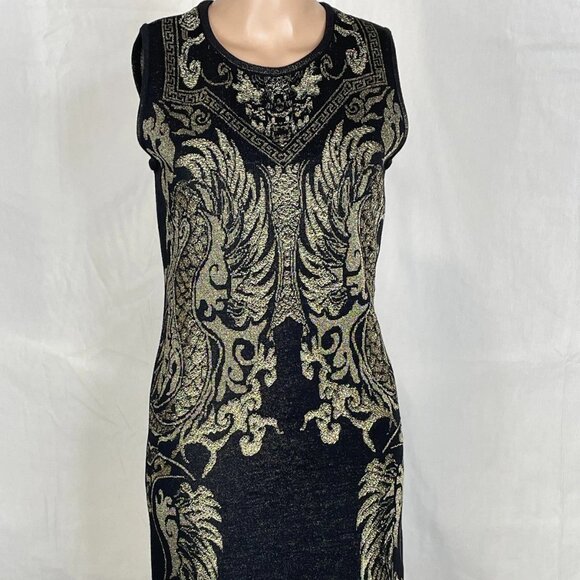 NEW ROBERTO CAVALLI Women's Wool Sheath Dress Black Size 42 / US 6 - Picture 1 of 9